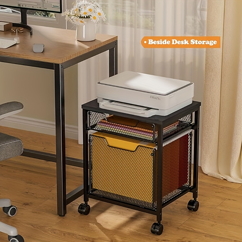 Rolling File Cart - Carrito archivador con ruedas, soporte para