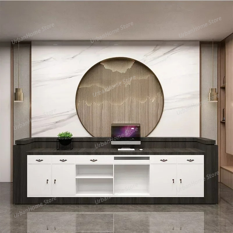 Home Office Marketing - Mostrador de Recepción Estético de Acero