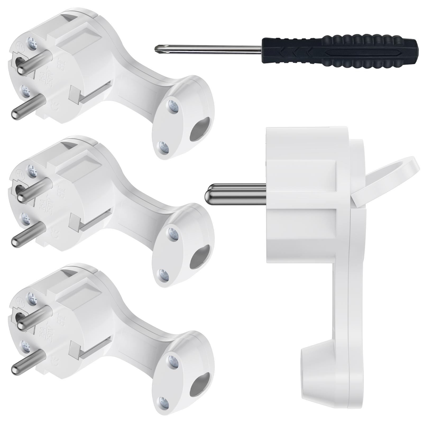 Power Strip Desk - 4 Uds. Adaptadores de enchufe plano
