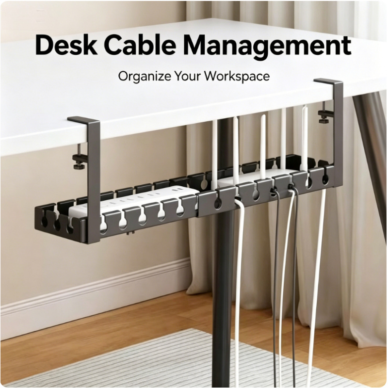 Home Office Desk Ideas - Organizador de Cables Telescópico Metálico para