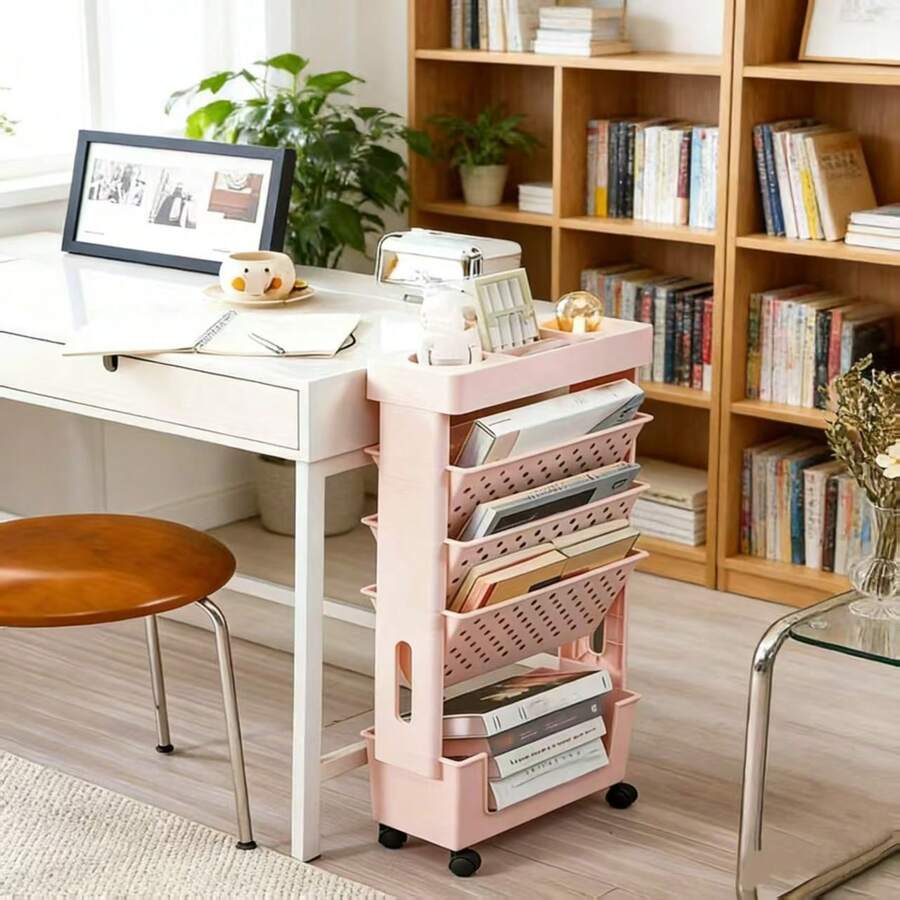 Rolling File Cart - Carrito de almacenamiento rodante de 5