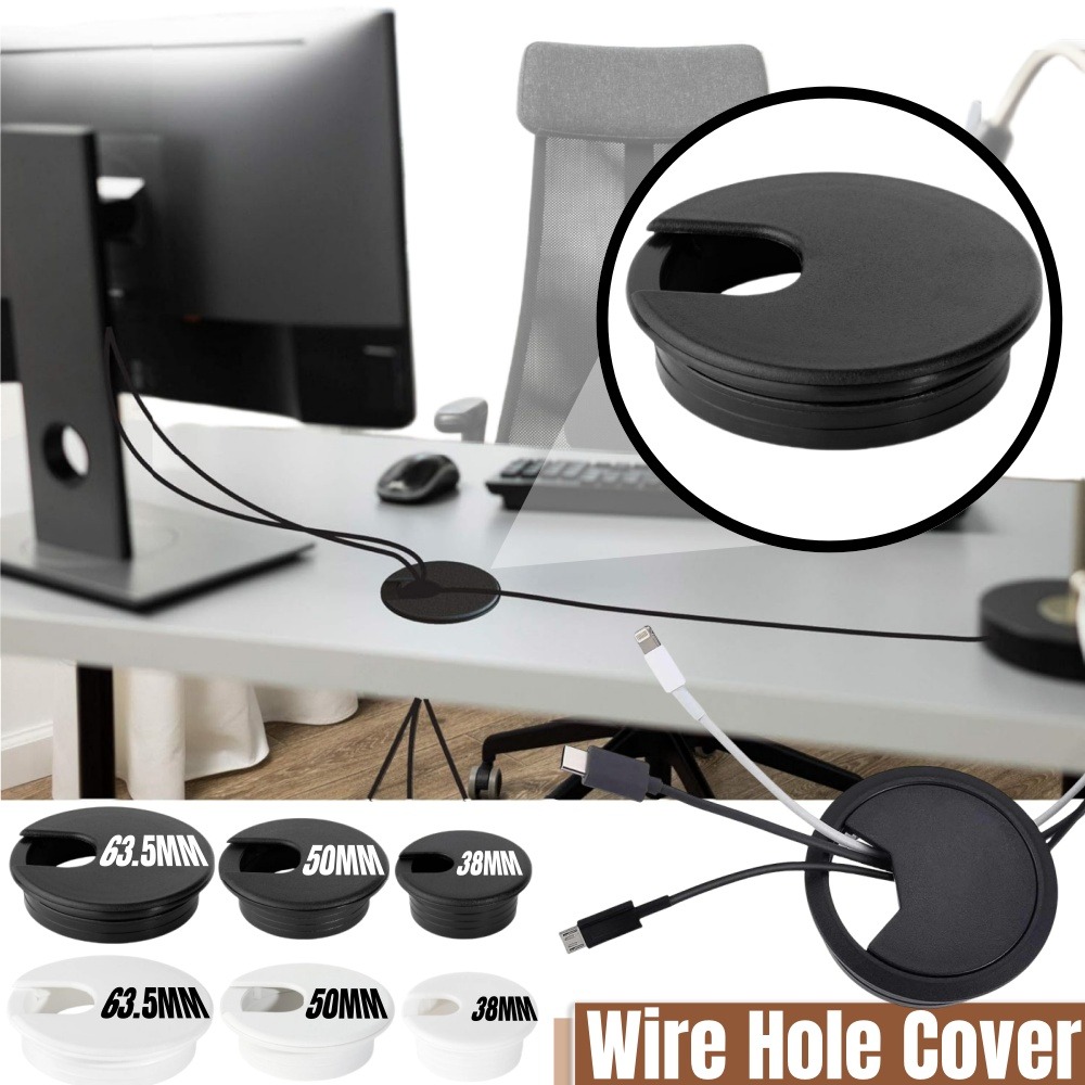 Home Office Desk Ideas - Cubierta de orificio de alambre de