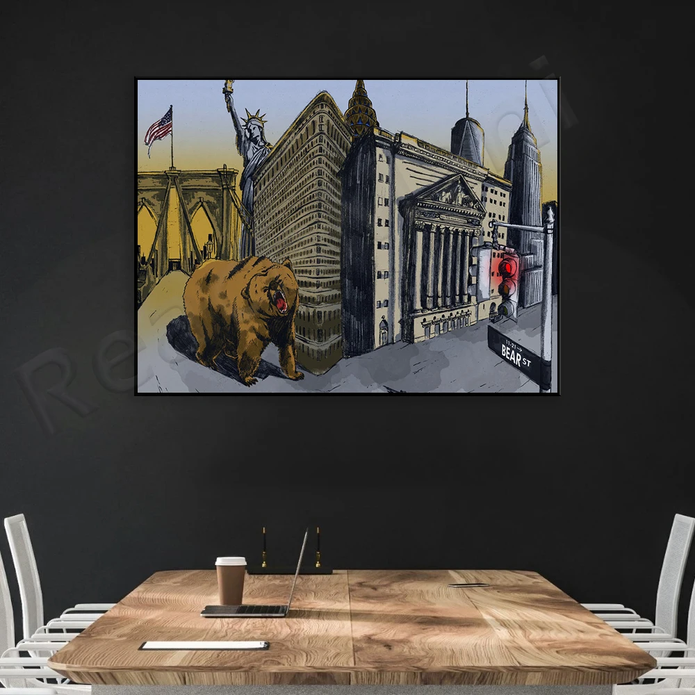 Home Office Marketing - Obra de arte del oso |