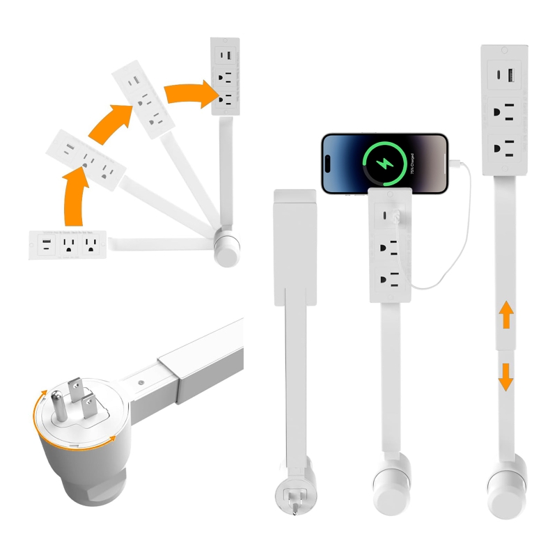 Power Strip Desk - Extensor de Enchufe Eléctrico con Longitud