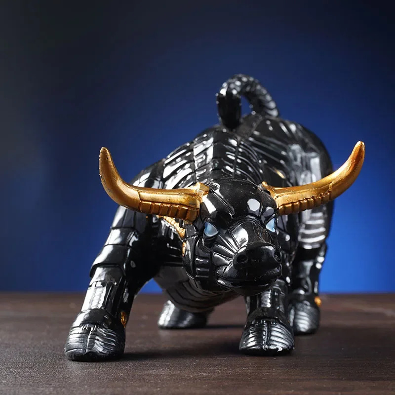 Home Office Marketing - Escultura futurista de robot de toro,