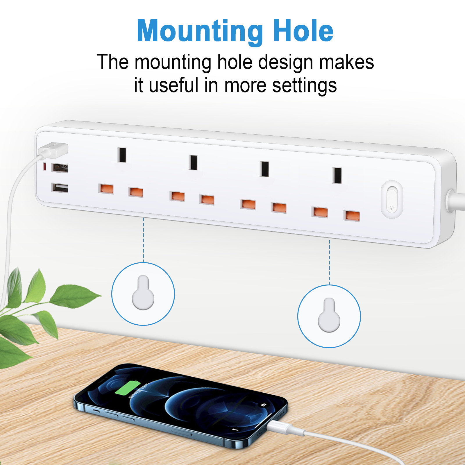 Regleta de alimentación eléctr - Power Strip Desk reseña y precio