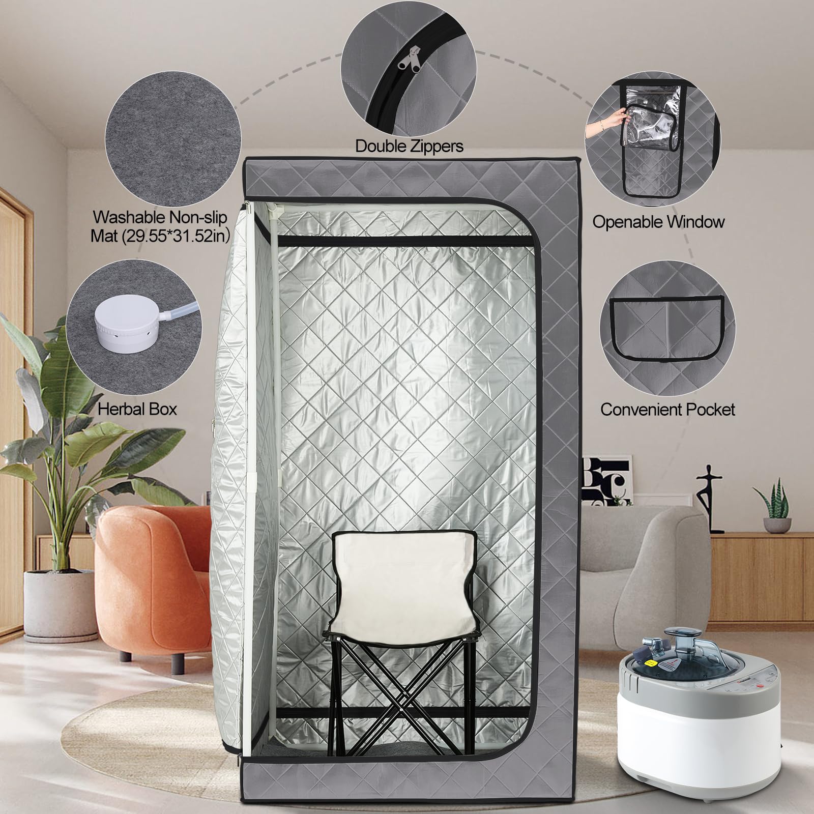 Sauna seca portátil del vapor  - Home Office Tienda reseña y precio