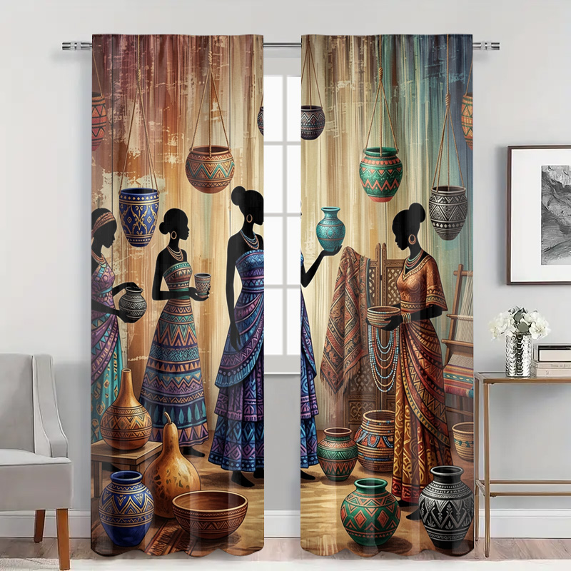 Cortina de estilo bohemio étni - Home Office Marketing reseña y precio