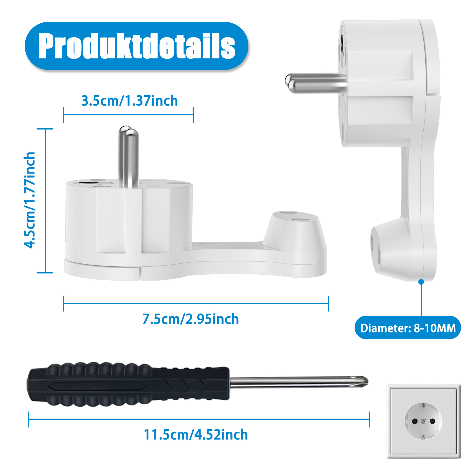 4 Uds. Adaptadores de enchufe  - Power Strip Desk reseña y precio