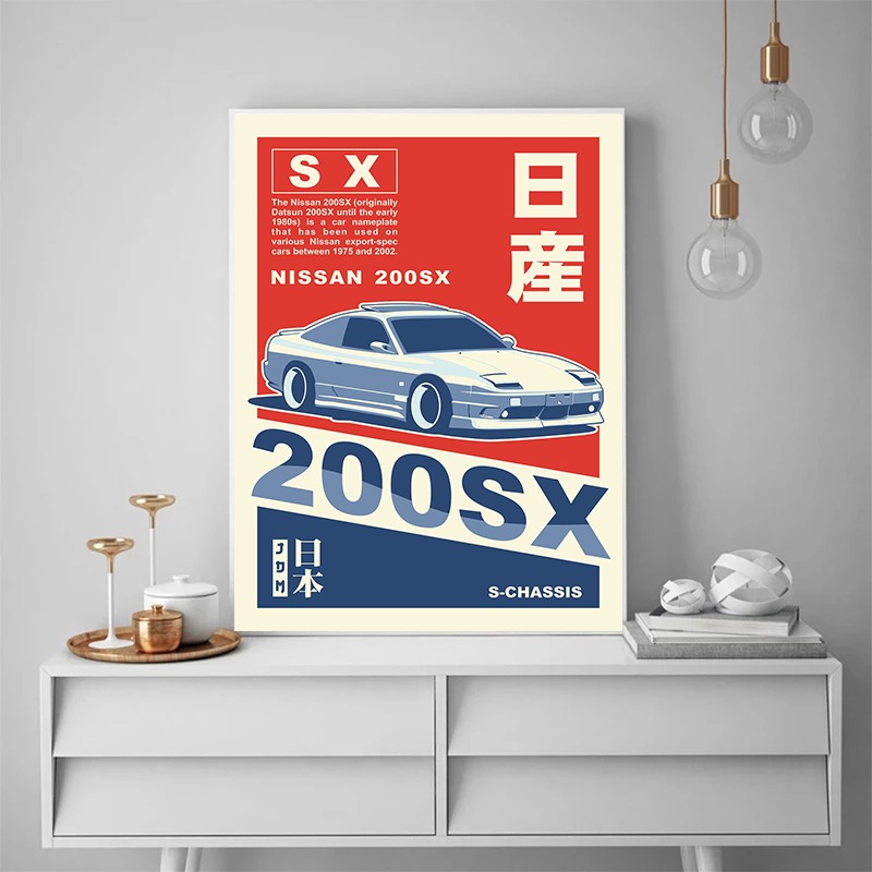 Póster Minimalista de Auto Jap - Home Office Marketing reseña y precio