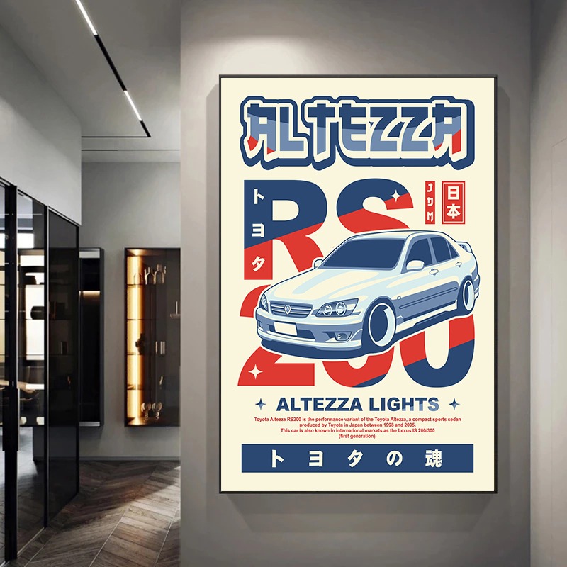 Póster Minimalista de Auto Jap - Home Office Marketing reseña y precio