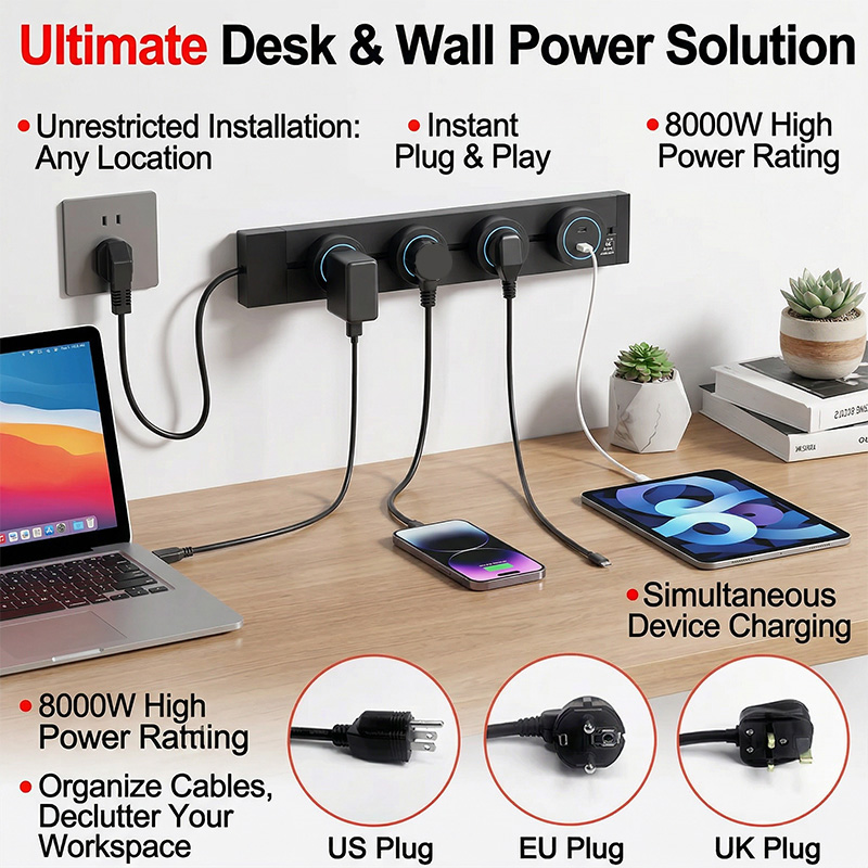 Enchufe de Pared con Adaptador - Power Strip Desk reseña y precio