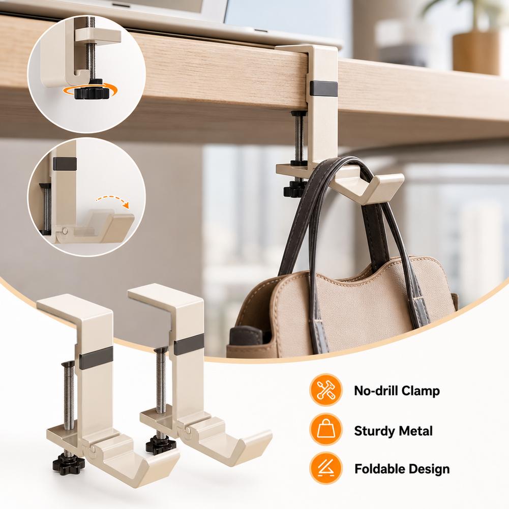 Gancho plegable para escritori - Home Office Desk Ideas reseña y precio