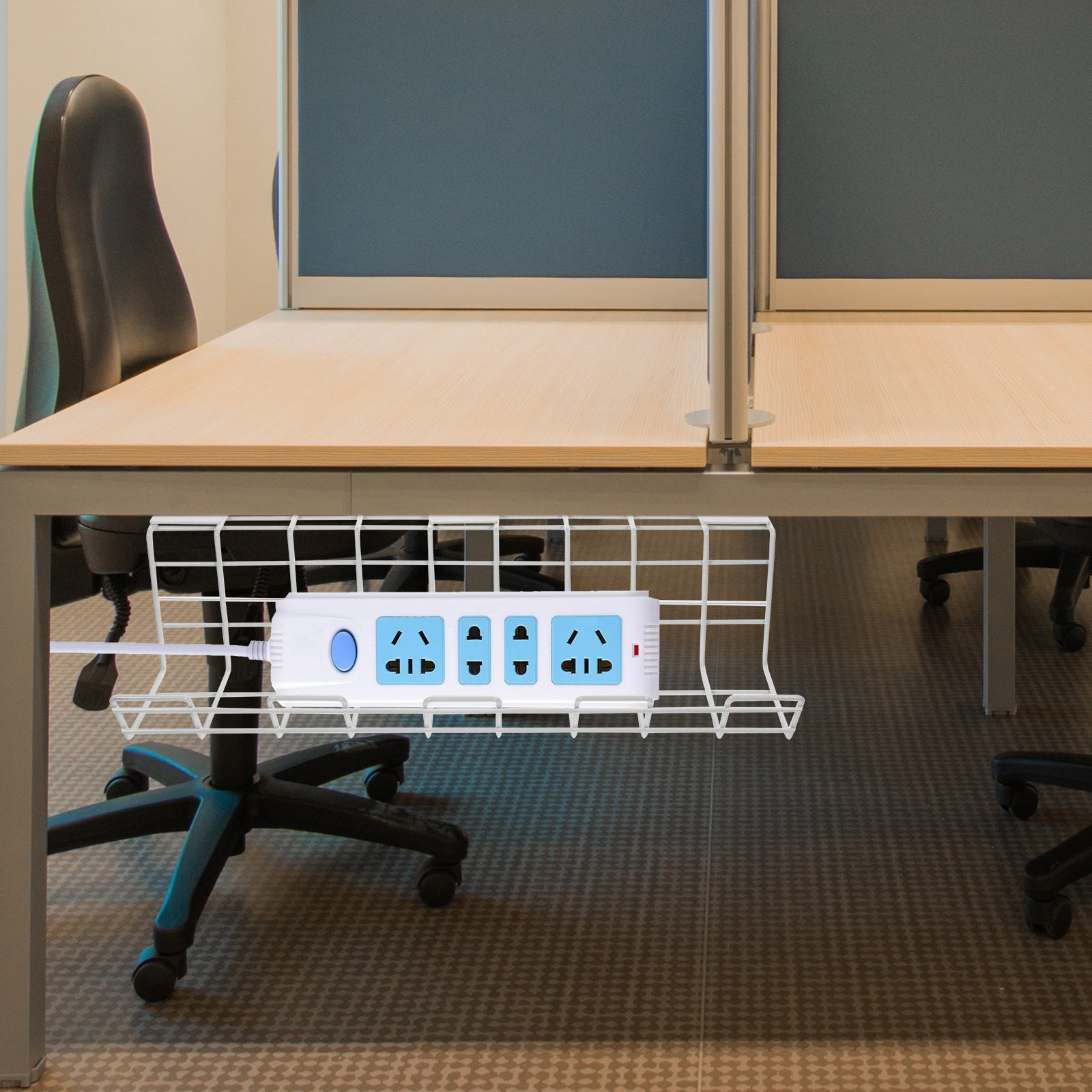 Organizador de cables debajo d - Power Strip Desk reseña y precio
