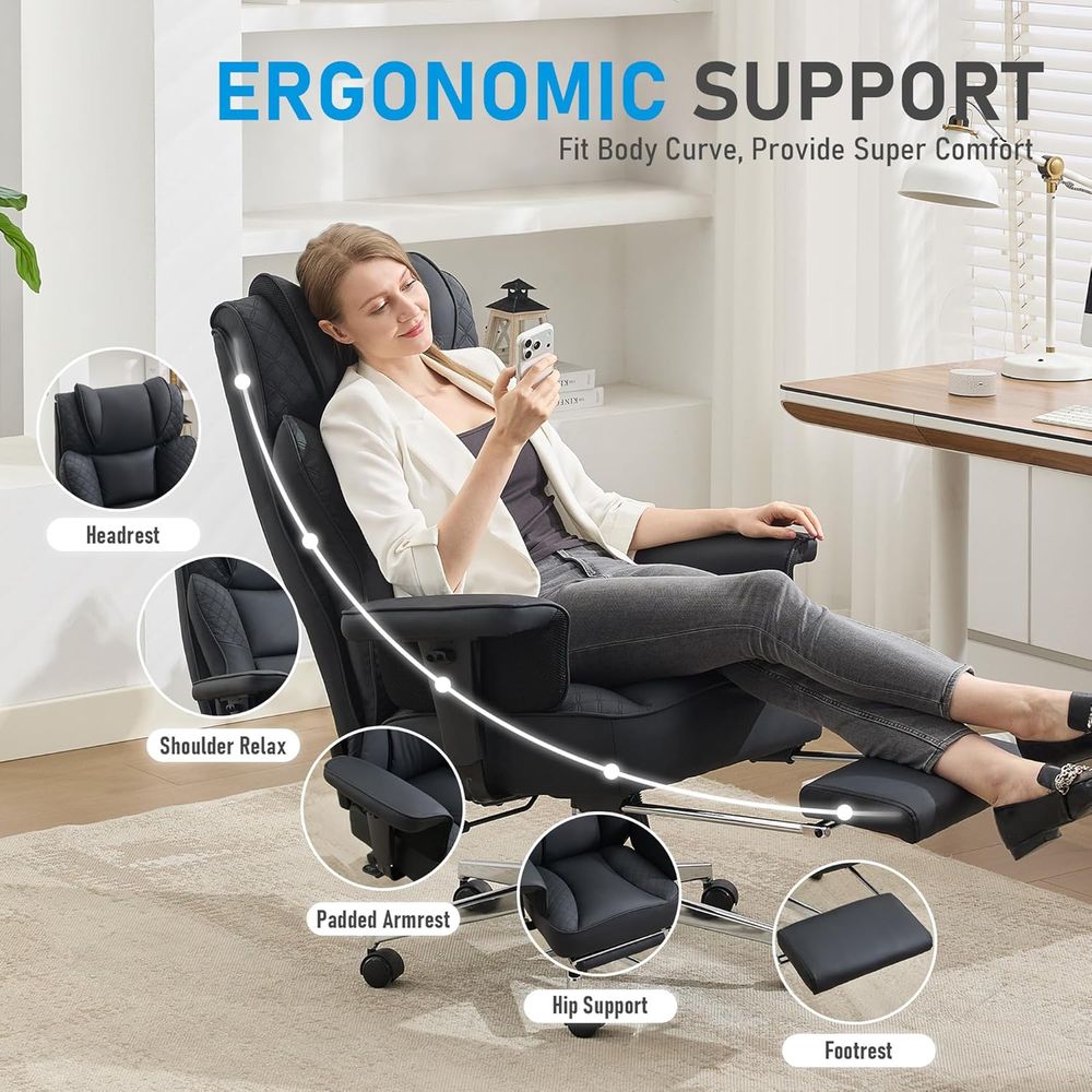 Silla de oficina grande y alta - Ergonomic Office Chair reseña y precio