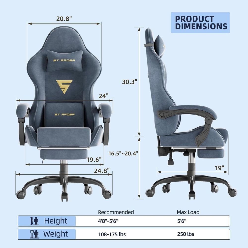 Silla de Juego Ergonómica con  - Ergonomic Office Chair reseña y precio