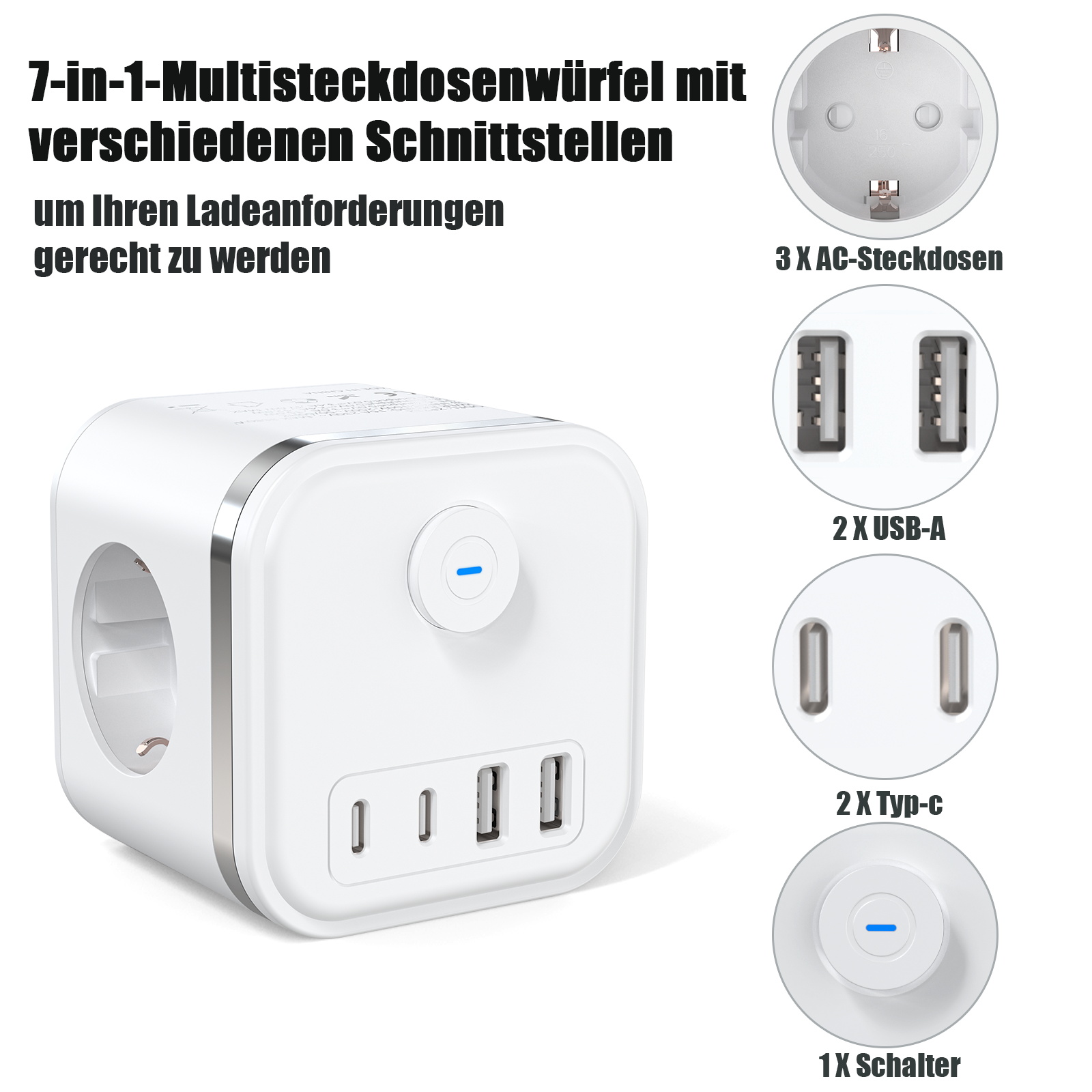 Adaptador de enchufe múltiple  - Power Strip Desk reseña y precio